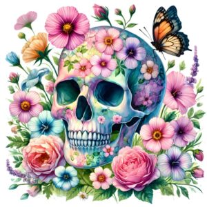 Heat transfers Iron on stickers  Skull Skeleton 57 for Tshirts Iron on Decal Patches Stickers Clothes Hat Pillows DIY Crafts
