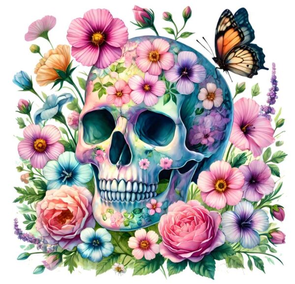Heat transfers Iron on stickers  Skull Skeleton 57 for Tshirts Iron on Decal Patches Stickers Clothes Hat Pillows DIY Crafts