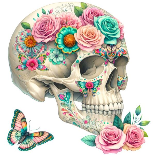 Heat transfers Iron on stickers  Skull Skeleton 58 for Tshirts Iron on Decal Patches Stickers Clothes Hat Pillows DIY Crafts