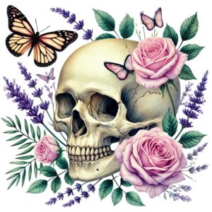 Heat transfers Iron on stickers  Skull Skeleton 59 for Tshirts Iron on Decal Patches Stickers Clothes Hat Pillows DIY Crafts