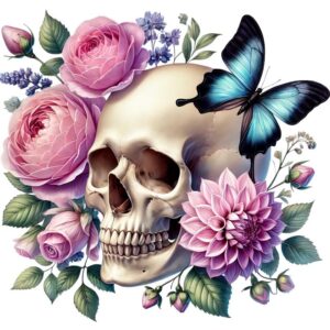 Heat transfers Iron on stickers  Skull Skeleton 66 for Tshirts Iron on Decal Patches Stickers Clothes Hat Pillows DIY Crafts