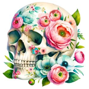 Heat transfers Iron on stickers  Skull Skeleton 67 for Tshirts Iron on Decal Patches Stickers Clothes Hat Pillows DIY Crafts
