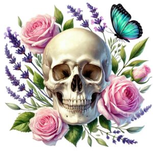 Heat transfers Iron on stickers  Skull Skeleton 69 for Tshirts Iron on Decal Patches Stickers Clothes Hat Pillows DIY Crafts