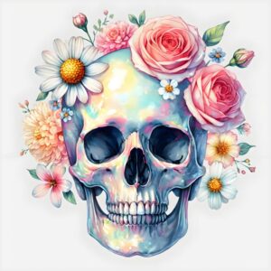 Heat transfers Iron on stickers  Skull Skeleton 7 for Tshirts Iron on Decal Patches Stickers Clothes Hat Pillows DIY Crafts