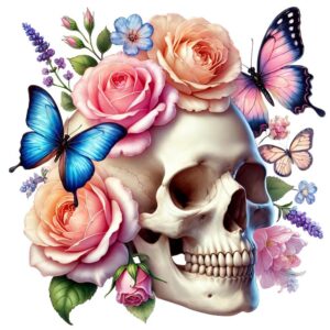 Heat transfers Iron on stickers  Skull Skeleton 70 for Tshirts Iron on Decal Patches Stickers Clothes Hat Pillows DIY Crafts