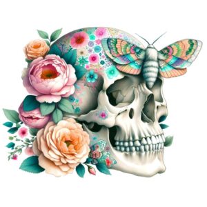 Heat transfers Iron on stickers  Skull Skeleton 71 for Tshirts Iron on Decal Patches Stickers Clothes Hat Pillows DIY Crafts