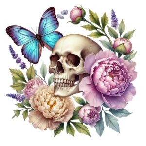 Heat transfers Iron on stickers  Skull Skeleton 73 for Tshirts Iron on Decal Patches Stickers Clothes Hat Pillows DIY Crafts