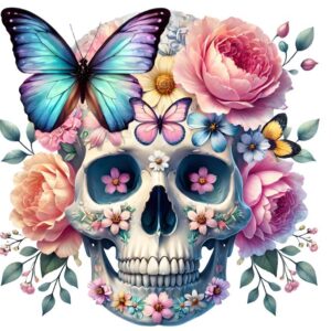 Heat transfers Iron on stickers  Skull Skeleton 76 for Tshirts Iron on Decal Patches Stickers Clothes Hat Pillows DIY Crafts