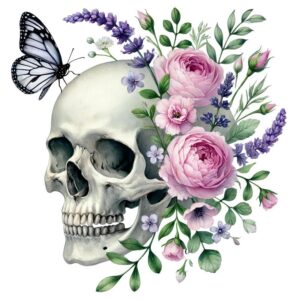 Heat transfers Iron on stickers  Skull Skeleton 77 for Tshirts Iron on Decal Patches Stickers Clothes Hat Pillows DIY Crafts
