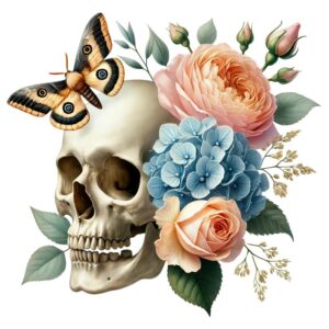 Heat transfers Iron on stickers  Skull Skeleton 78 for Tshirts Iron on Decal Patches Stickers Clothes Hat Pillows DIY Crafts