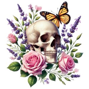 Heat transfers Iron on stickers  Skull Skeleton 79 for Tshirts Iron on Decal Patches Stickers Clothes Hat Pillows DIY Crafts