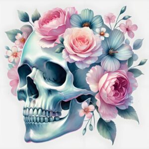 Heat transfers Iron on stickers  Skull Skeleton 8 for Tshirts Iron on Decal Patches Stickers Clothes Hat Pillows DIY Crafts