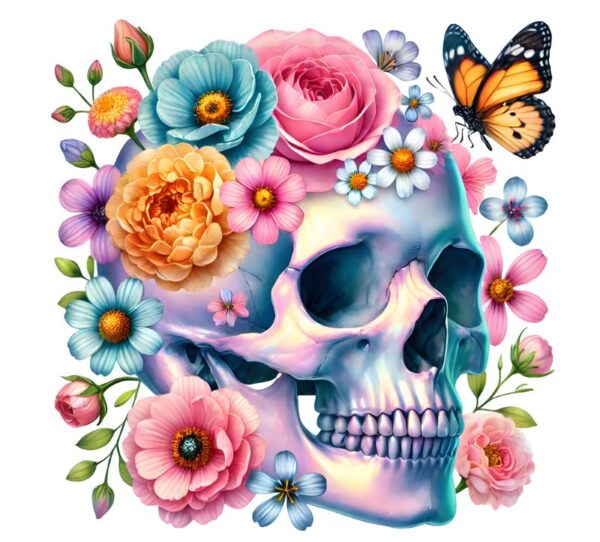 Heat transfers Iron on stickers  Skull Skeleton 82 for Tshirts Iron on Decal Patches Stickers Clothes Hat Pillows DIY Crafts