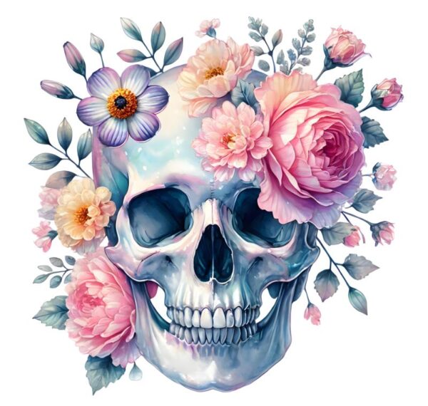 Heat transfers Iron on stickers  Skull Skeleton 90 for Tshirts Iron on Decal Patches Stickers Clothes Hat Pillows DIY Crafts