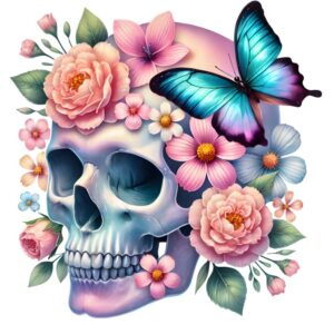 Heat transfers Iron on stickers  Skull Skeleton 92 for Tshirts Iron on Decal Patches Stickers Clothes Hat Pillows DIY Crafts