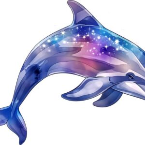 Heat transfers Iron on stickers  Sparkling dolphin 1 for Tshirts Iron on Decal Patches Stickers Clothes Hat Pillows DIY Crafts