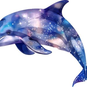 Heat transfers Iron on stickers  Sparkling dolphin 13 for Tshirts Iron on Decal Patches Stickers Clothes Hat Pillows DIY Crafts