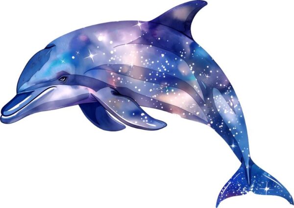 Heat transfers Iron on stickers  Sparkling dolphin 13 for Tshirts Iron on Decal Patches Stickers Clothes Hat Pillows DIY Crafts