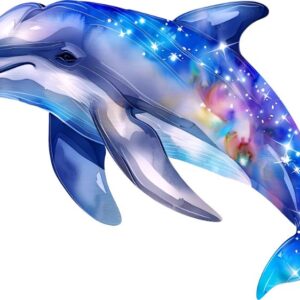 Heat transfers Iron on stickers  Sparkling dolphin 14 for Tshirts Iron on Decal Patches Stickers Clothes Hat Pillows DIY Crafts