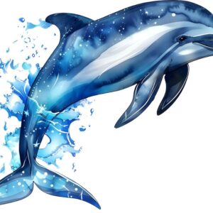 Heat transfers Iron on stickers  Sparkling dolphin 16 for Tshirts Iron on Decal Patches Stickers Clothes Hat Pillows DIY Crafts