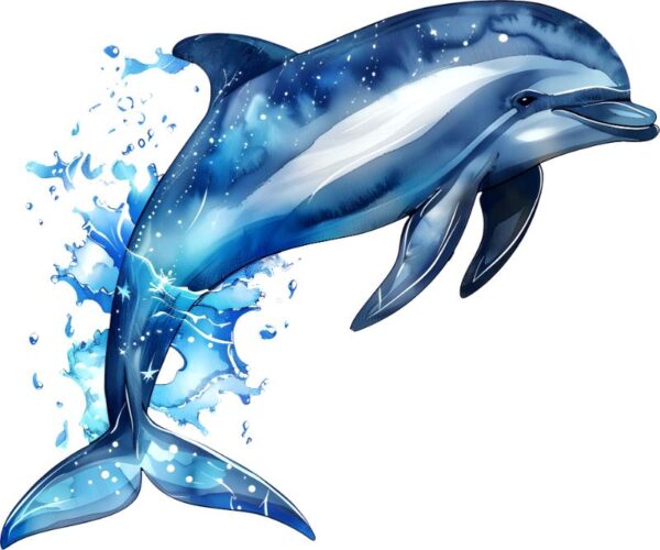 Heat transfers Iron on stickers  Sparkling dolphin 16 for Tshirts Iron on Decal Patches Stickers Clothes Hat Pillows DIY Crafts