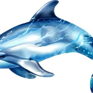 Heat transfers Iron on stickers  Sparkling dolphin 18 for Tshirts Iron on Decal Patches Stickers Clothes Hat Pillows DIY Crafts