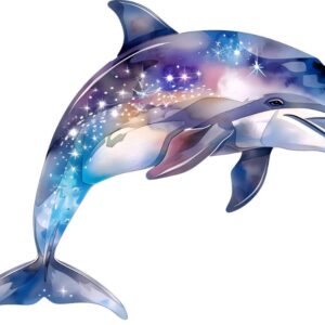 Heat transfers Iron on stickers  Sparkling dolphin 19 for Tshirts Iron on Decal Patches Stickers Clothes Hat Pillows DIY Crafts