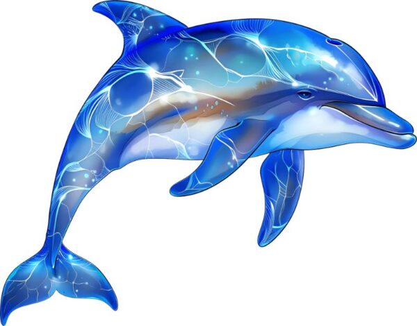 Heat transfers Iron on stickers  Sparkling dolphin 20 for Tshirts Iron on Decal Patches Stickers Clothes Hat Pillows DIY Crafts