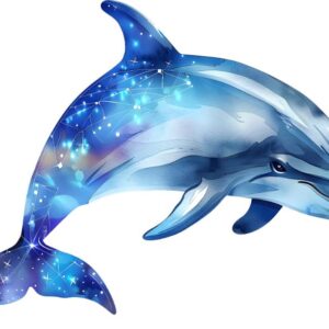 Heat transfers Iron on stickers  Sparkling dolphin 21 for Tshirts Iron on Decal Patches Stickers Clothes Hat Pillows DIY Crafts