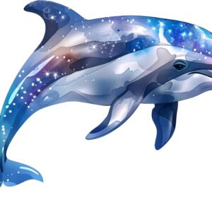 Heat transfers Iron on stickers  Sparkling dolphin 22 for Tshirts Iron on Decal Patches Stickers Clothes Hat Pillows DIY Crafts