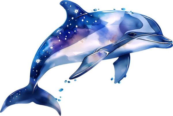 Heat transfers Iron on stickers  Sparkling dolphin 23 for Tshirts Iron on Decal Patches Stickers Clothes Hat Pillows DIY Crafts