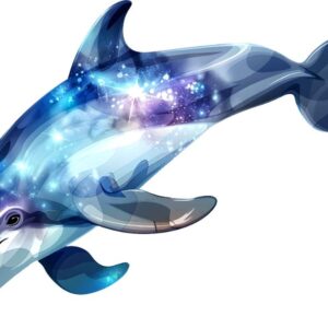 Heat transfers Iron on stickers  Sparkling dolphin 24 for Tshirts Iron on Decal Patches Stickers Clothes Hat Pillows DIY Crafts