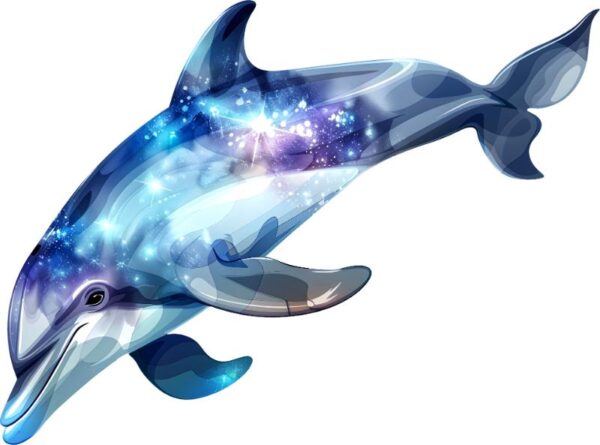 Heat transfers Iron on stickers  Sparkling dolphin 24 for Tshirts Iron on Decal Patches Stickers Clothes Hat Pillows DIY Crafts