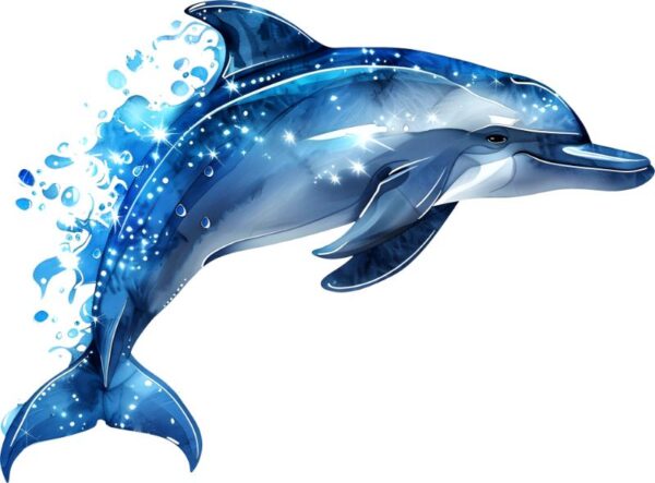 Heat transfers Iron on stickers  Sparkling dolphin 3 for Tshirts Iron on Decal Patches Stickers Clothes Hat Pillows DIY Crafts