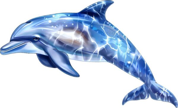 Heat transfers Iron on stickers  Sparkling dolphin 5 for Tshirts Iron on Decal Patches Stickers Clothes Hat Pillows DIY Crafts