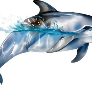 Heat transfers Iron on stickers  Sparkling dolphin 6 for Tshirts Iron on Decal Patches Stickers Clothes Hat Pillows DIY Crafts