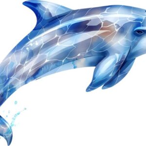 Heat transfers Iron on stickers  Sparkling dolphin 7 for Tshirts Iron on Decal Patches Stickers Clothes Hat Pillows DIY Crafts