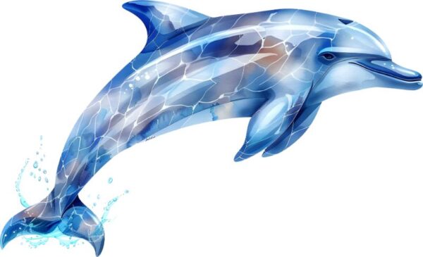 Heat transfers Iron on stickers  Sparkling dolphin 7 for Tshirts Iron on Decal Patches Stickers Clothes Hat Pillows DIY Crafts