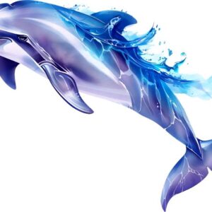 Heat transfers Iron on stickers  Sparkling dolphin 8 for Tshirts Iron on Decal Patches Stickers Clothes Hat Pillows DIY Crafts