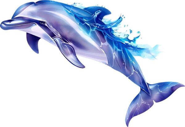Heat transfers Iron on stickers  Sparkling dolphin 8 for Tshirts Iron on Decal Patches Stickers Clothes Hat Pillows DIY Crafts