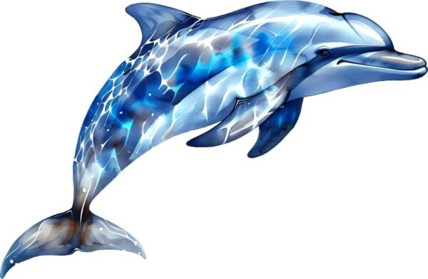 Heat transfers Iron on stickers  Sparkling dolphin 9 for Tshirts Iron on Decal Patches Stickers Clothes Hat Pillows DIY Crafts