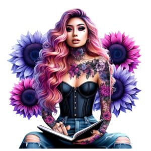Heat transfers Iron on stickers  Tattoo girl 100 for Tshirts Iron on Decal Patches Stickers Clothes Hat Pillows DIY Crafts