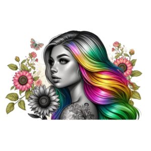 Heat transfers Iron on stickers  Tattoo girl 109 for Tshirts Iron on Decal Patches Stickers Clothes Hat Pillows DIY Crafts