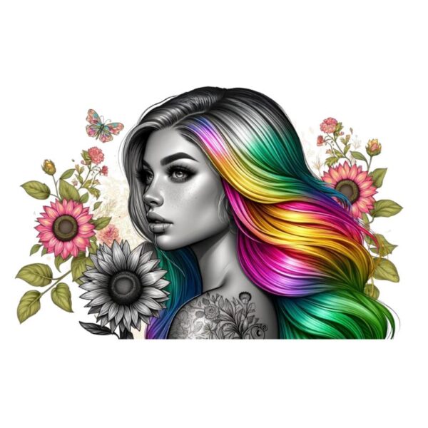 Heat transfers Iron on stickers  Tattoo girl 109 for Tshirts Iron on Decal Patches Stickers Clothes Hat Pillows DIY Crafts