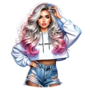 Heat transfers Iron on stickers  Tattoo girl 12 for Tshirts Iron on Decal Patches Stickers Clothes Hat Pillows DIY Crafts