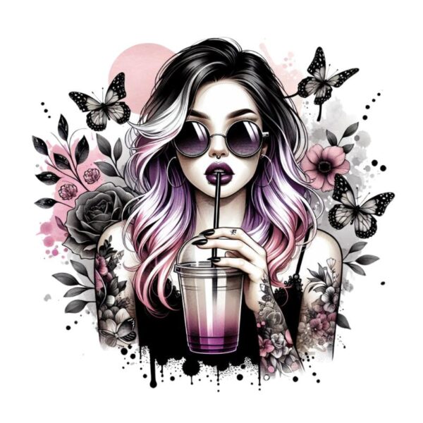 Heat transfers Iron on stickers  Tattoo girl 121 for Tshirts Iron on Decal Patches Stickers Clothes Hat Pillows DIY Crafts