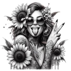 Heat transfers Iron on stickers  Tattoo girl 122 for Tshirts Iron on Decal Patches Stickers Clothes Hat Pillows DIY Crafts