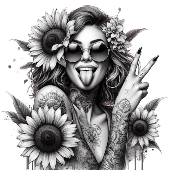Heat transfers Iron on stickers  Tattoo girl 122 for Tshirts Iron on Decal Patches Stickers Clothes Hat Pillows DIY Crafts