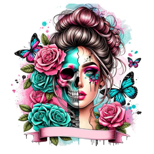 Heat transfers Iron on stickers  Tattoo girl 123 for Tshirts Iron on Decal Patches Stickers Clothes Hat Pillows DIY Crafts