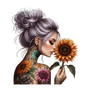 Heat transfers Iron on stickers  Tattoo girl 131 for Tshirts Iron on Decal Patches Stickers Clothes Hat Pillows DIY Crafts